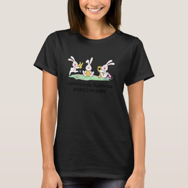 Camiseta Easter Peace Love Cure Bunbon Endometriosis (Anverso)