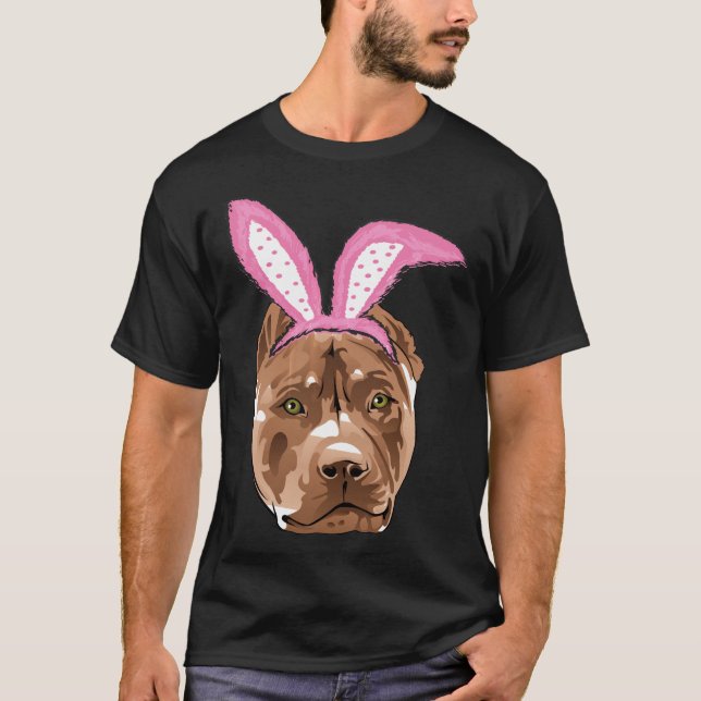 Camiseta Easter Pitbull Pitbull Bunny Ears (Anverso)