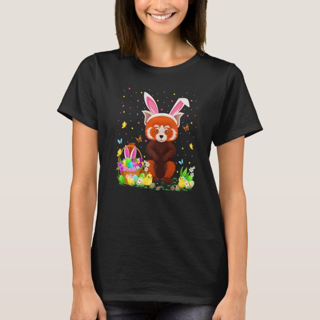 Camiseta Easter Red Panda Bunny Egg Hunting Red Panda Easte (Anverso)