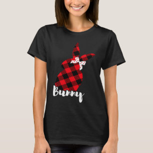 Camiseta Easter Red Plaid Rabbit Bunny arco lindo para las 