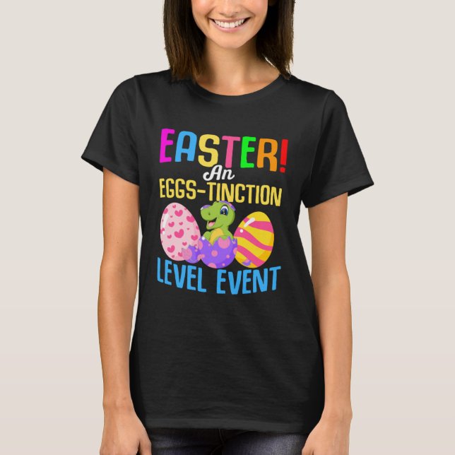Camiseta Easter rex Dino Dinosaur Easter Eggs Bunny  1 (Anverso)