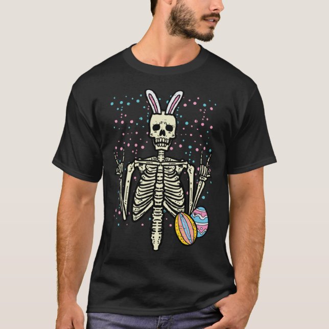 Camiseta Easter Rocker Skeleton Rock Hand Men Boys Toddler  (Anverso)