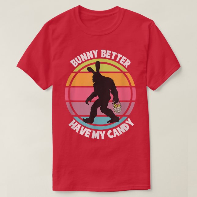 Camiseta Easter Sasquatch Bunny Suit Candy Egg Hunt Design  (Diseño del anverso)
