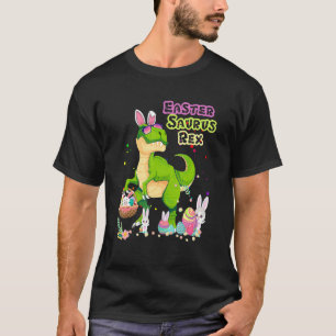 Camiseta Easter Saurus Rex Dinosaur Rex Bunny Basket Eggs E