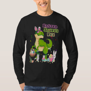 Camiseta Easter Saurus Rex Dinosaur T Rex Bunny Basket Eggs