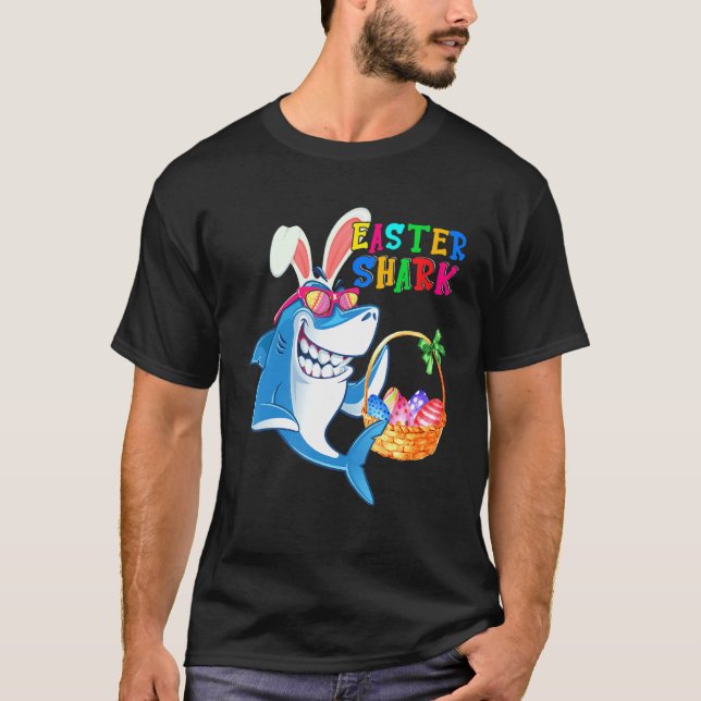 Camiseta Easter Shark Happy Easter Bunny Shark Hung Egg (Anverso)