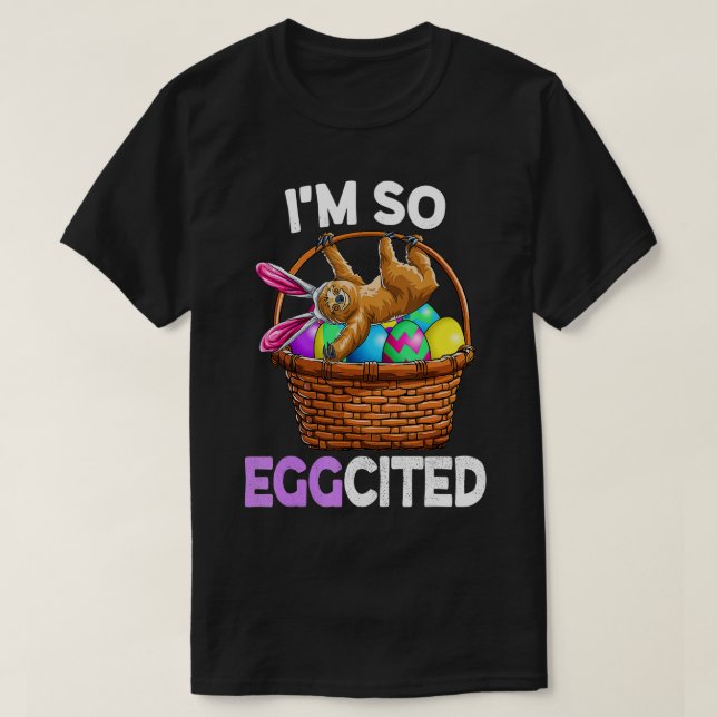 Camiseta Easter Sloth Bunny Basket Eggs Hombres Mujeres Niñ (Diseño del anverso)