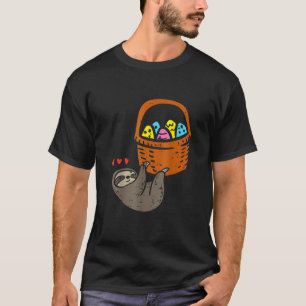 Camiseta Easter Sloth Hanging Egg Basket Animal