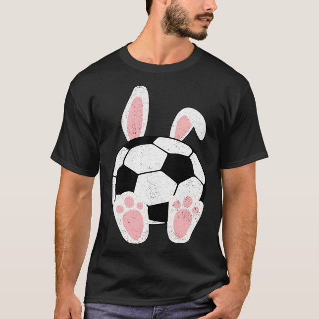 Camiseta Easter Soccer  Bunny Ears Ball Cute Rabbit Sport (Anverso)