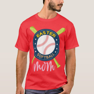Camiseta Easter Softball Conejo Conejo Oro Béisbol Moms Ki