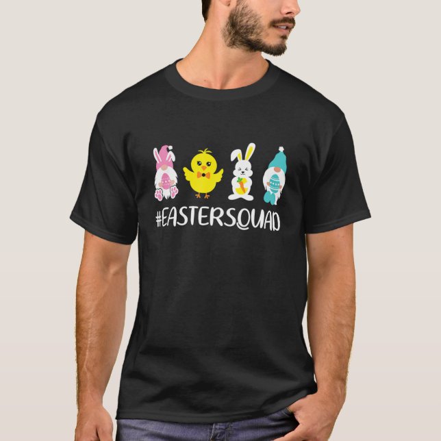 Camiseta Easter Squad Cute Gnome Bunny Eggs Matanza Familia (Anverso)