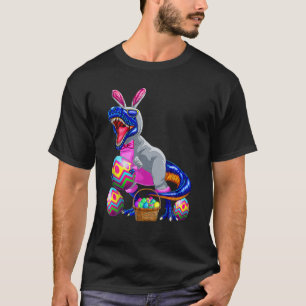 Camiseta Easter T Rex Dinosaur Kids Boys Bunny Basket Eggs