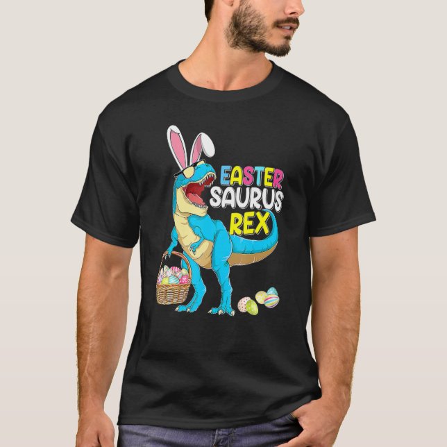 Camiseta Easter Trex  For Kids Dinosaur Bunny Easter Saurus (Anverso)