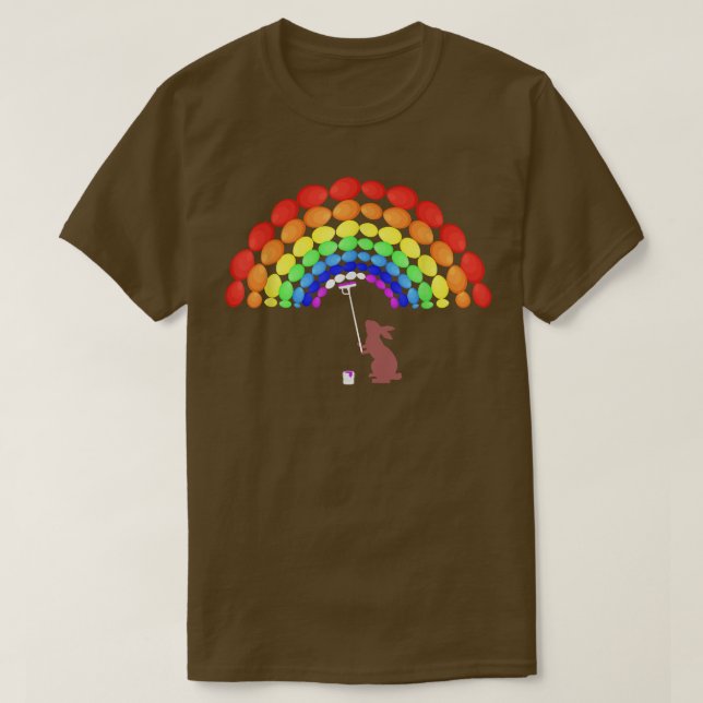 Camiseta Easterbunny pintando arco iris hecho de Pascua fel (Diseño del anverso)