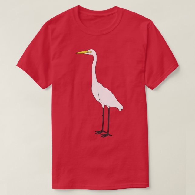 Camiseta Eastern Great Egret on Black (Diseño del anverso)