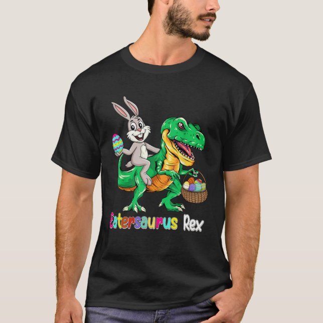 Camiseta Eastersaurus Rex Trex Easter Bunny Dino Boys Kids  (Anverso)
