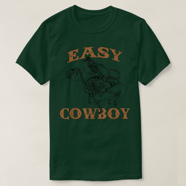 Camiseta Easy Cowboy Skeleton Vintage  (Diseño del anverso)