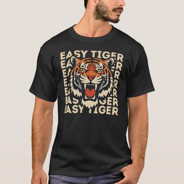 Camiseta Easy Tiger Face Shirt - Angry Roaring Tiger Lover (Anverso)