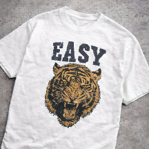 EASY Tiger Funny Vintage Distressed Typography