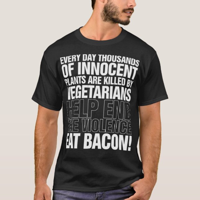 Camiseta Eat Bacon Mens Funny Chef Bbq Padres Día de hornea (Anverso)