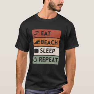 Camiseta Eat Beach Sleep Repetir la playa costera de verano