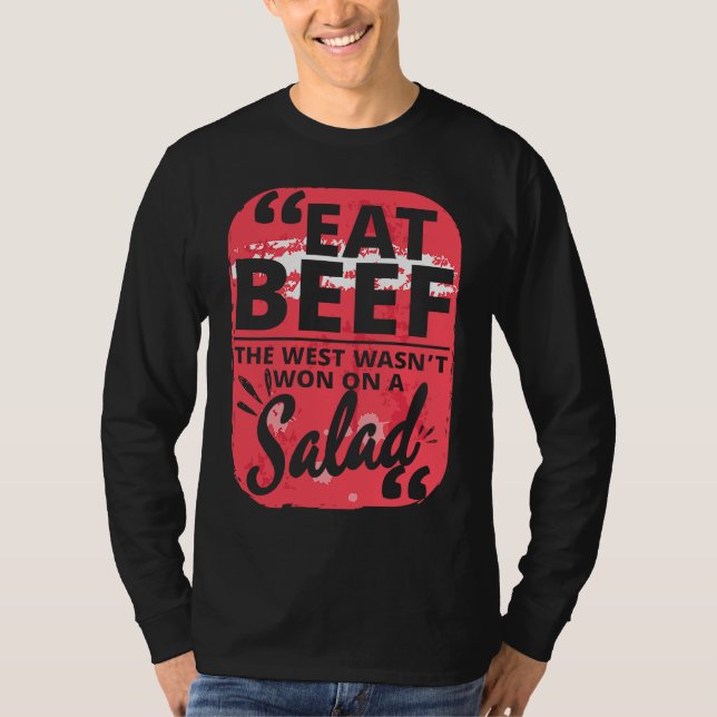 Camiseta Eat Beef West Salad Meat Jokes Butchers (Anverso)