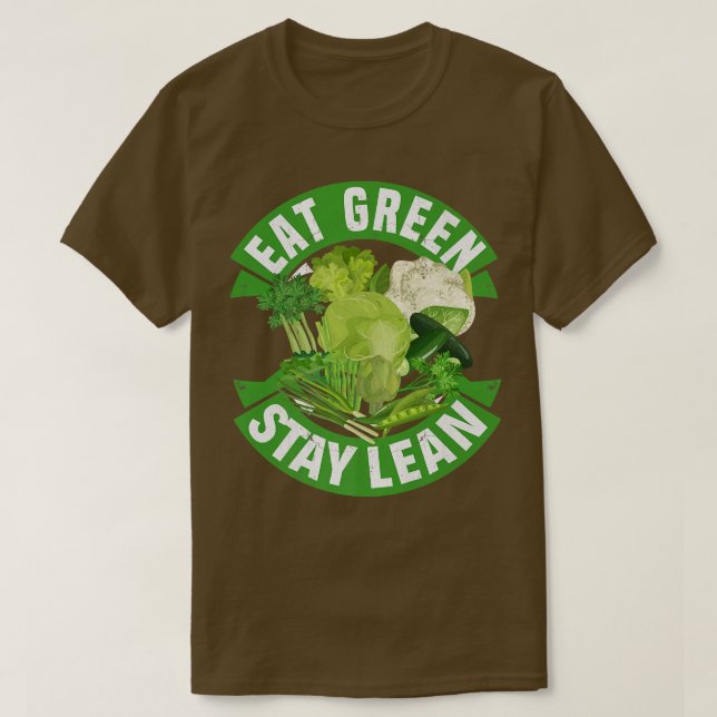 Camiseta Eat Green Stay Lean Vegan Vegetarian Tofu Soy Food (Diseño del anverso)