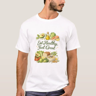 Camiseta Eat Healthy Feel Great – Healthy Nutrition T-Shirt