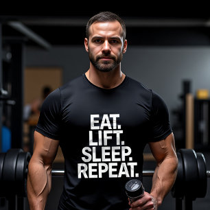 Camiseta Eat Life Sleep Repetir motivación