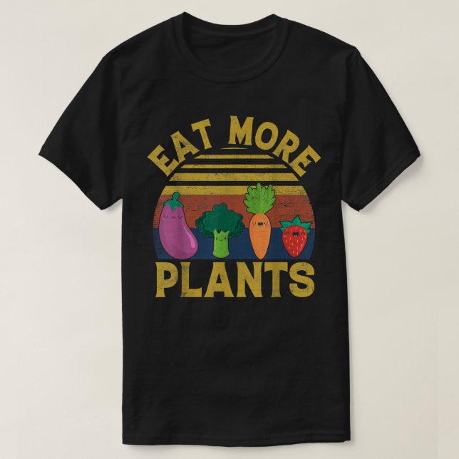 Camiseta Eat More Plants  Vegan Vegetarian  (Diseño del anverso)