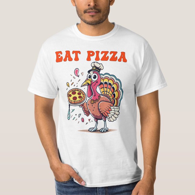 Camiseta EAT pizza divertida comer pizza pavo diversión acc (Anverso)