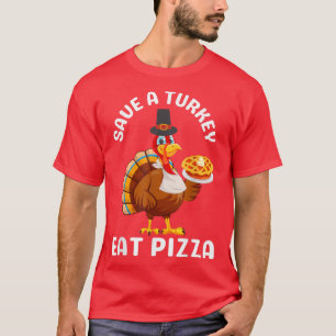 Camiseta Eat Pizza Turkey Funny Happy Thanksgiving Holiday 