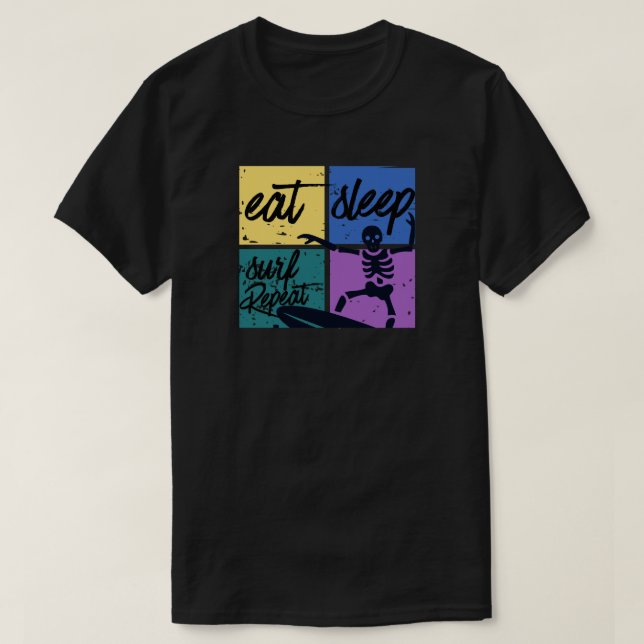 Camiseta Eat seelp surf repeat (Diseño del anverso)