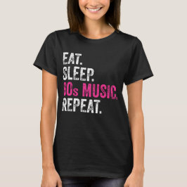 Camiseta Eat Sleep 80 Music Repeat T-Shirt