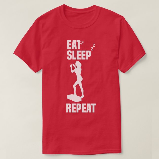 Camiseta Eat Sleep Aerobic Repetir Aerobic Dance Sport Aero (Diseño del anverso)