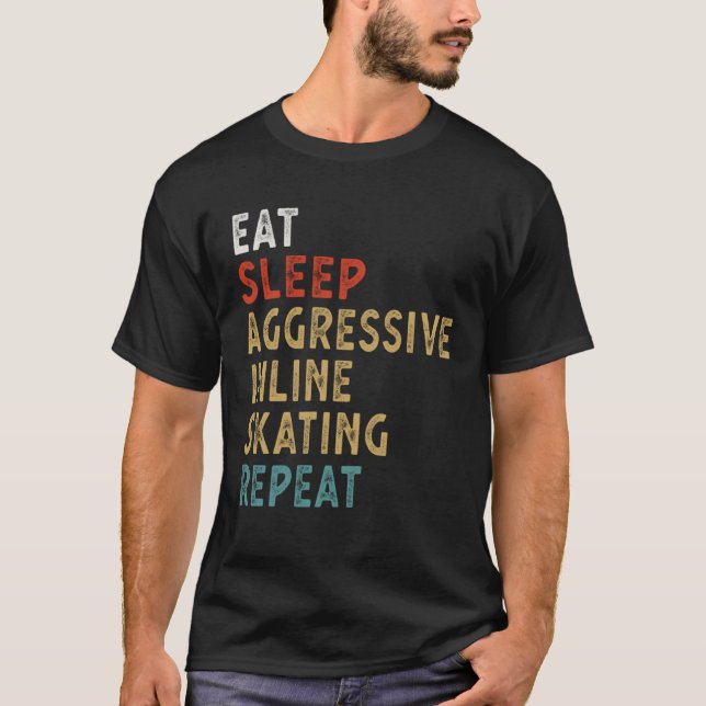Camiseta Eat Sleep Aggressive Inline Skating Repeat  Player (Anverso)
