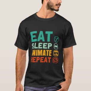 Camiseta Eat Sleep Animate Repeat Animate Designer Art An