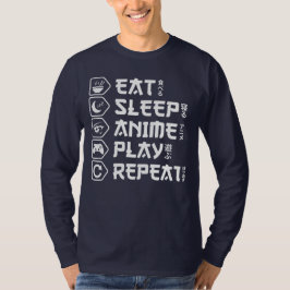 Camiseta Eat Sleep Anime Play Repeat Otaku Anime Lifestyle