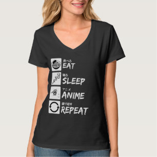 CAMISETA EAT SLEEP ANIME REPEAT