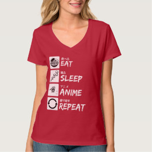 CAMISETA EAT SLEEP ANIME REPEAT