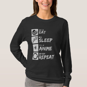 CAMISETA EAT SLEEP ANIME REPEAT
