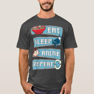 Camiseta Eat Sleep Anime Repeat Anime Manga Kawaii Japan 