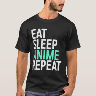 Camiseta Eat Sleep Anime Repeat Hoodie Animación Japonesa L
