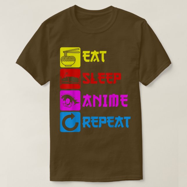 Camiseta Eat Sleep Anime Repeat  Manga Japan Saying Cosplay (Diseño del anverso)