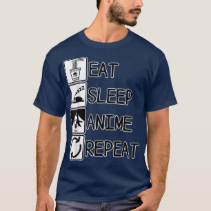 Camiseta Eat Sleep Anime RepeatAnime, Manga, Ramen LoverGif