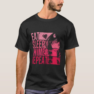 Camiseta Eat Sleep Anime Repetir Anime