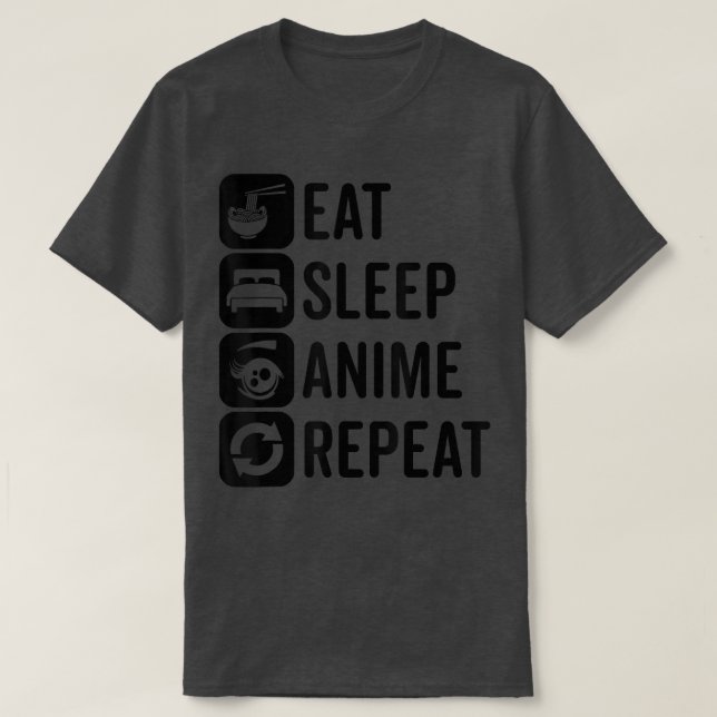 Camiseta Eat Sleep Anime Repetir Otaku Anime Kawaii Aesthet (Diseño del anverso)