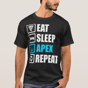 Camiseta Eat Sleep Apex Repetir Gracioso Regalo Motivaciona