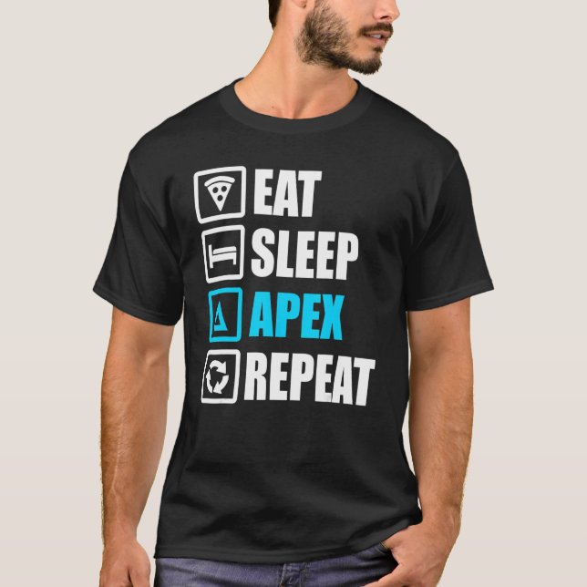 Camiseta Eat Sleep Apex Repetir Motivación (Anverso)