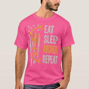 Camiseta Eat Sleep Archery Repita Bow Usa Funny Wo (Atrás)